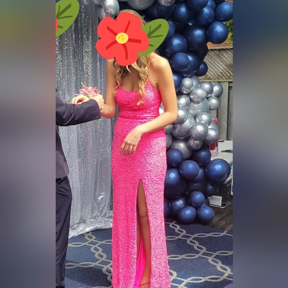 Long pink sequin dress - Picture 1 of 2
